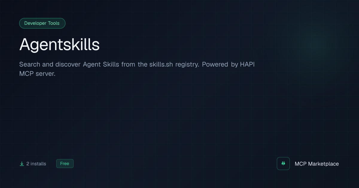 Agentskills MCP Server - Search and discover Agent Skills from the ...