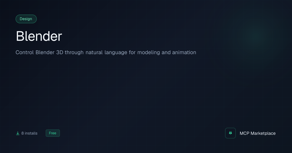 Blender MCP Server - Control Blender 3D through natural language for ...