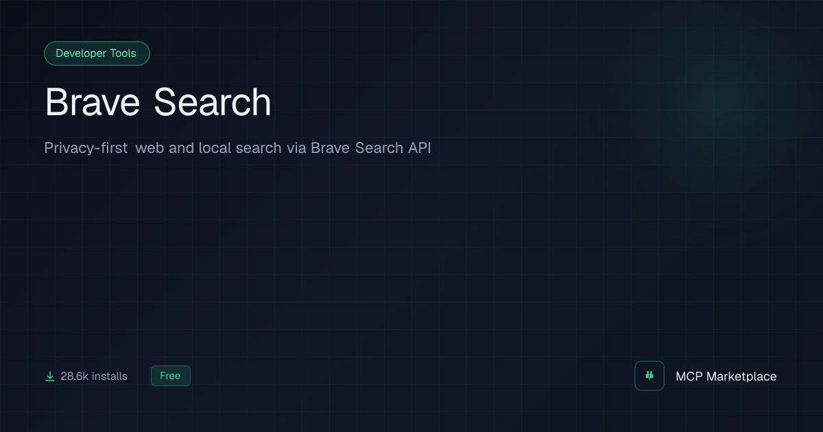 Brave Search MCP Server - Privacy-first web and local search via Brave ...