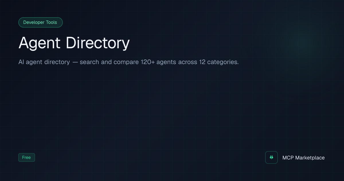 Agent Directory MCP Server - AI agent directory — search and compare ...