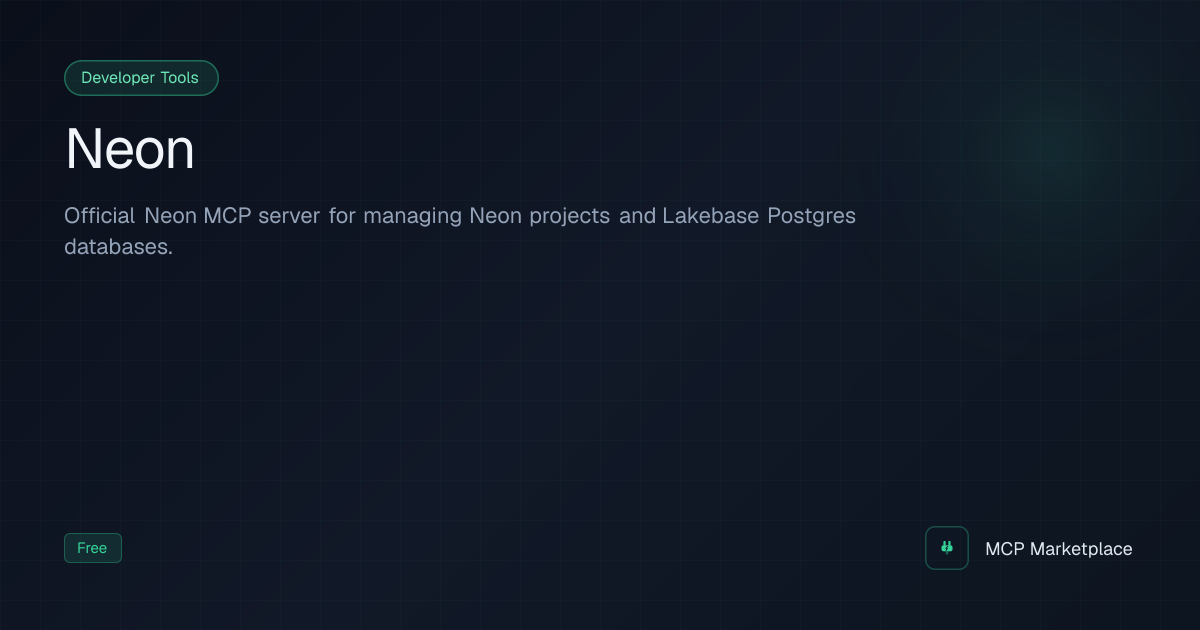 Neon MCP Server - Official Neon MCP server for managing Neon projects ...