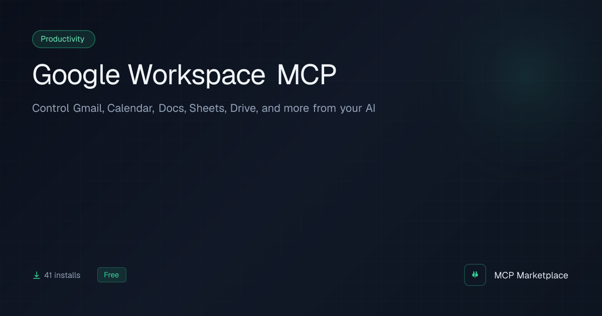 Google Workspace MCP MCP Server - Control Gmail, Calendar, Docs, Sheets ...