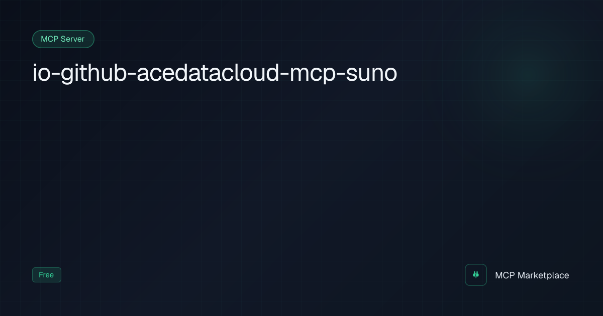 Suno MCP Server - MCP server for Suno AI music generation, lyrics, and ...