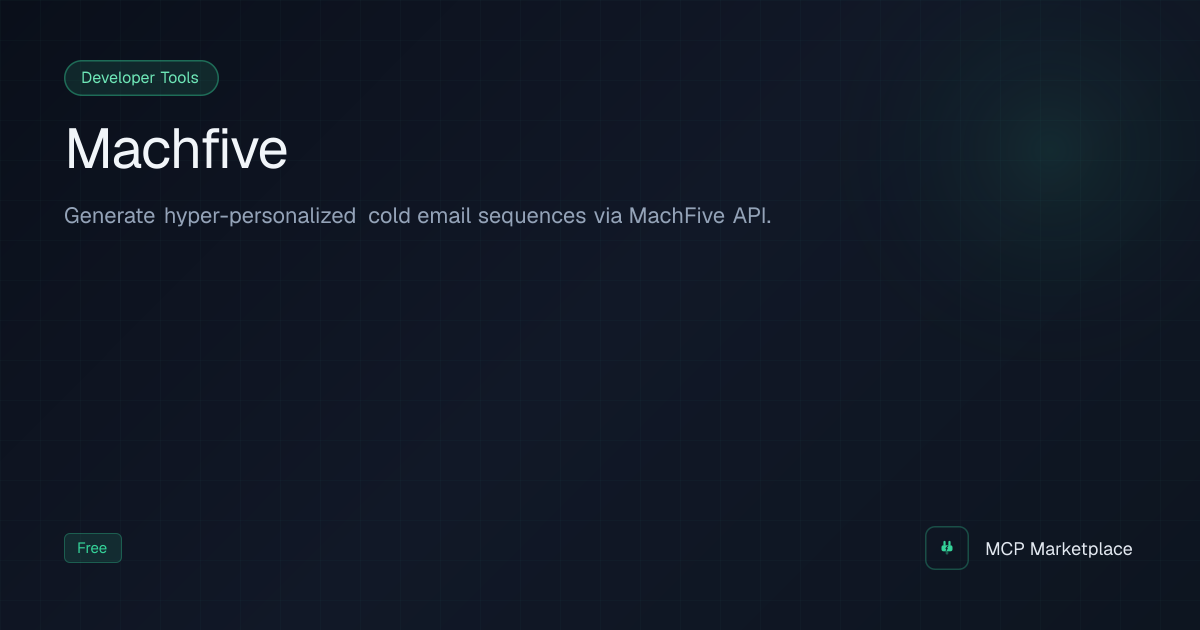 Machfive MCP Server - Generate hyper-personalized cold email sequences ...