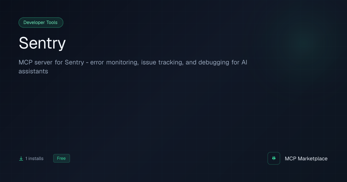 Sentry MCP Server - MCP server for Sentry - error monitoring, issue ...