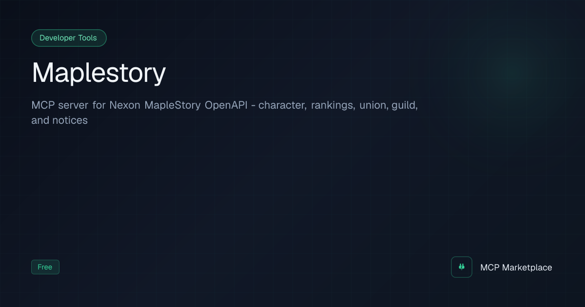 Maplestory MCP Server - MCP server for Nexon MapleStory OpenAPI ...