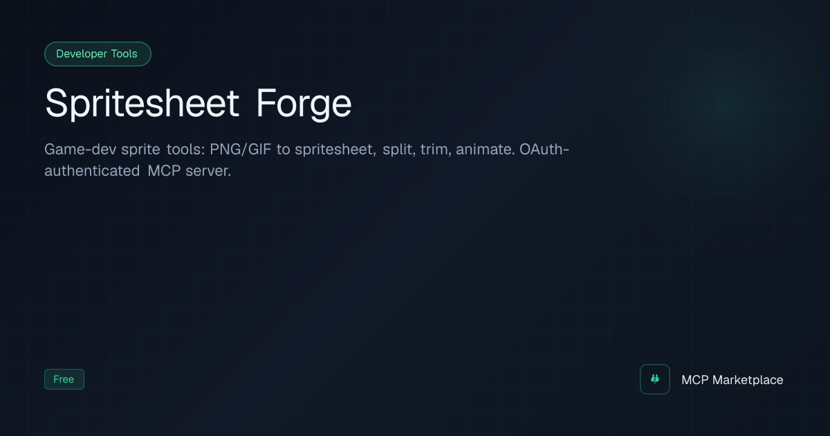 Spritesheet Forge MCP Server - Game-dev sprite tools: PNG/GIF to ...