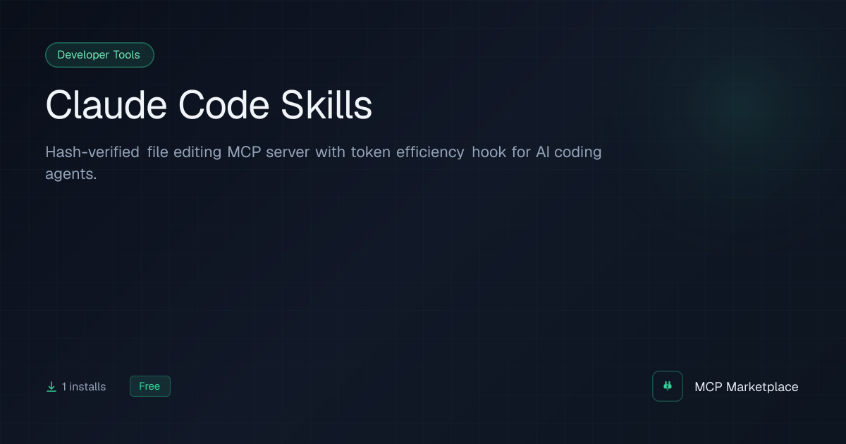 Claude Code Skills MCP Server - Hash-verified file editing MCP server ...