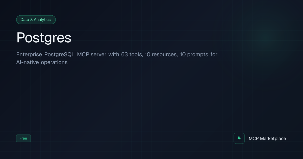 Postgres MCP Server - Enterprise PostgreSQL MCP server with 63 tools ...