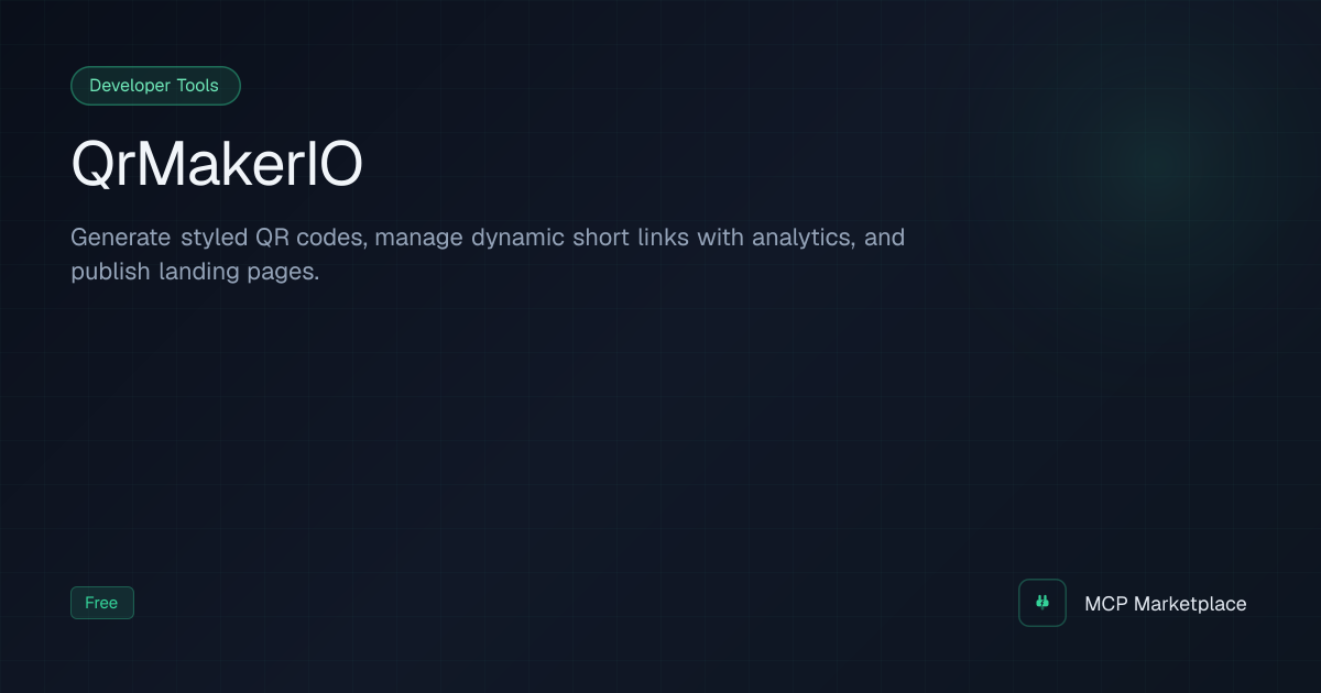 QrMakerIO MCP Server - Generate styled QR codes, manage dynamic short ...