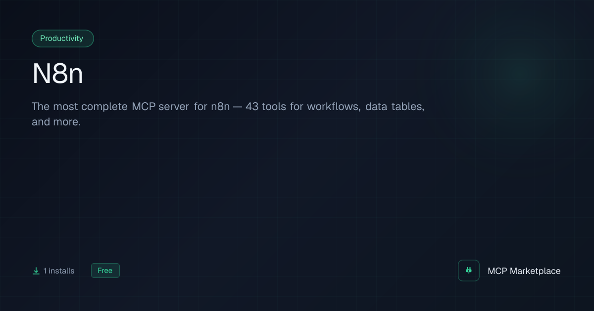 N8n MCP Server - The most complete MCP server for n8n — 43 tools for ...