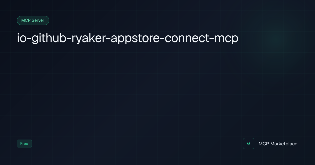 Appstore Connect MCP Server - MCP server for Apple Store Connect API ...
