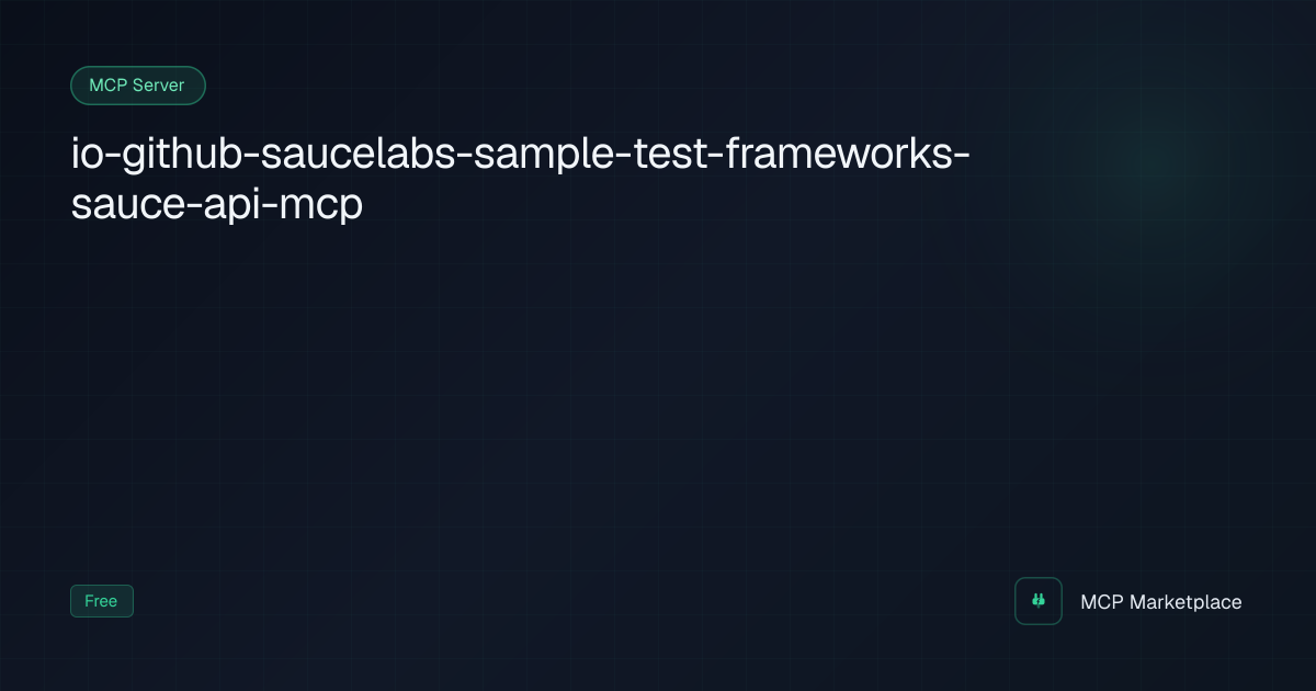 Sauce Api MCP Server - An open-source MCP server that provides LLM ...