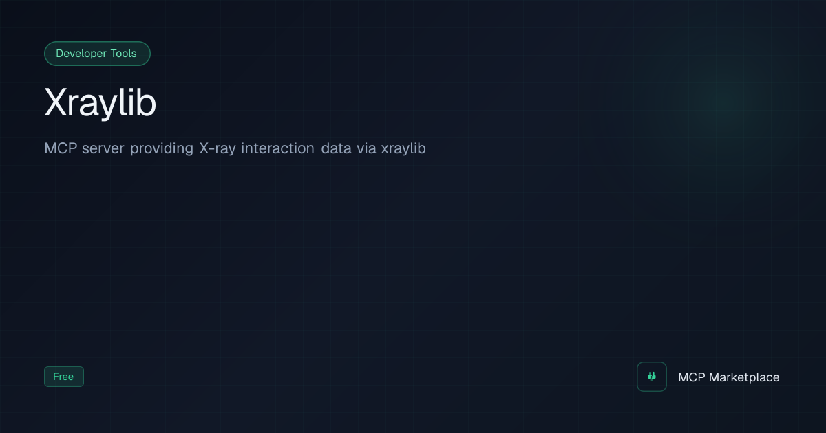 Xraylib MCP Server - MCP server providing X-ray interaction data via ...